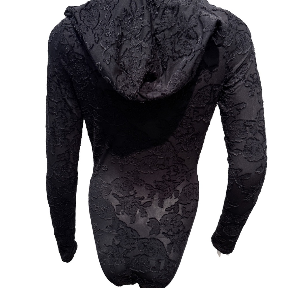 Savage X Fenty Charmed Prince Hooded Bodysuit Teddy Black Caviar NWT L - Picture 9 of 9